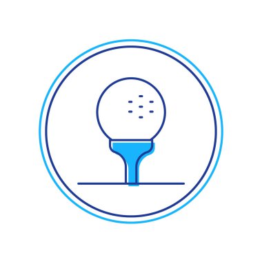 Beyaz arkaplanda izole edilmiş golf topunun ana hatları. Vektör