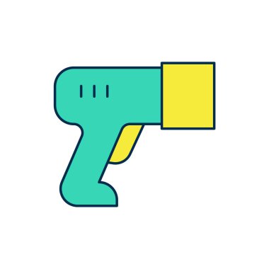 Doldurulmuş ana hat tarayıcı beyaz arkaplanda izole edilmiş barkod simgesi tarıyor. Barkod etiketi. Parmaklıklı teslimat için kimlik. Vektör