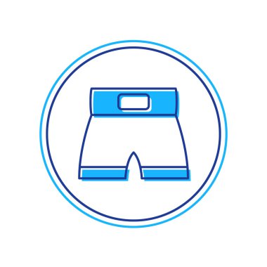 Doldurulmuş boks kısa simgesi beyaz arkaplanda izole edildi. Vektör