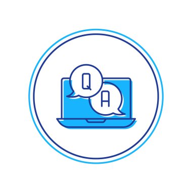 Beyaz arkaplanda izole edilmiş Soru ve Yanıt simgesiyle konuşma baloncukları dolduruldu. Q ve A sembolü. SSS işareti. Konuşma balonu ve çizelgesi. Vektör