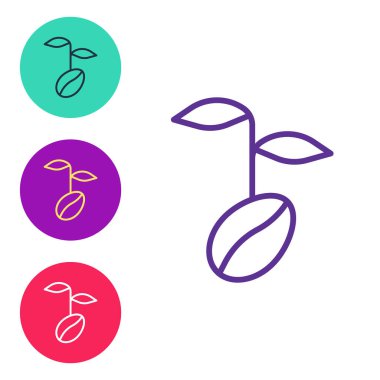 Kahve çekirdeği simgesi beyaz arkaplanda izole edildi. Simgeleri renklendirin. Vektör