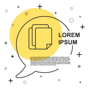 Beyaz arkaplanda siyah çizgi dosya simgesi izole edildi. Kontrol listesi simgesi. İş konsepti. Rastgele dinamik şekiller. Vektör