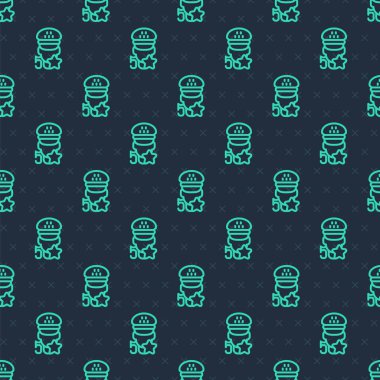 Yeşil çizgi taksi servis derecelendirme simgesi mavi arka planda izole edilmiş kusursuz desen. Vektör