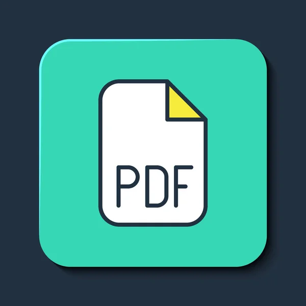 Filled Outline Pdf File Document Download Pdf Button Icon Isolated — 스톡 벡터