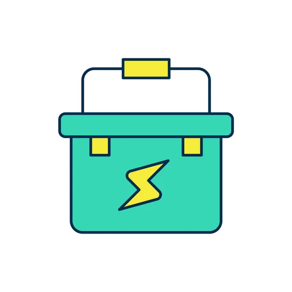 Filled Outline Toolbox Electrician Icon Isolated White Background Vector — 图库矢量图片