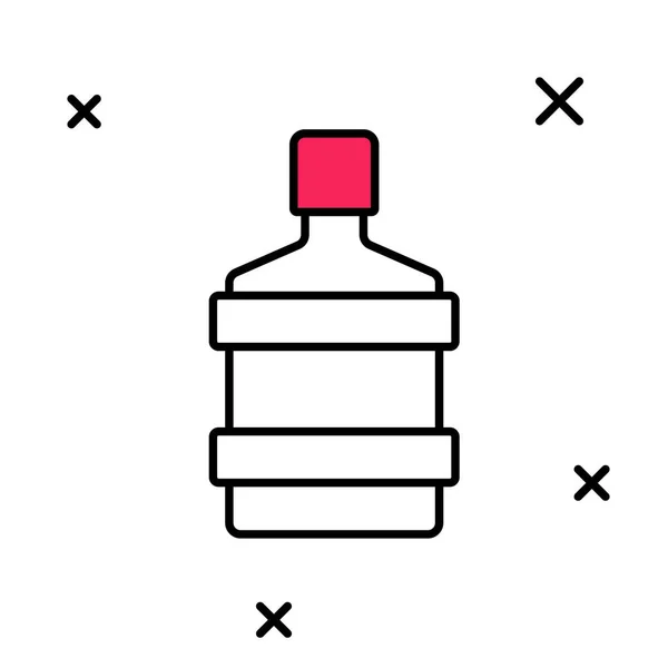 Esquema Relleno Botella Grande Con Icono Agua Limpia Aislada Sobre — Vector de stock
