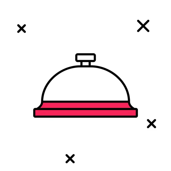 Esquema Rellenado Cubierto Con Una Bandeja Alimento Icono Aislado Sobre — Vector de stock