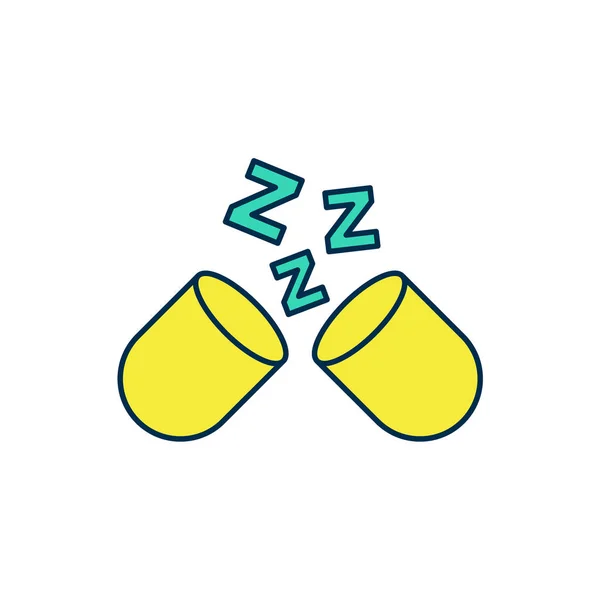 Filled Outline Sleeping Pill Icon Isolated White Background Vector — 图库矢量图片