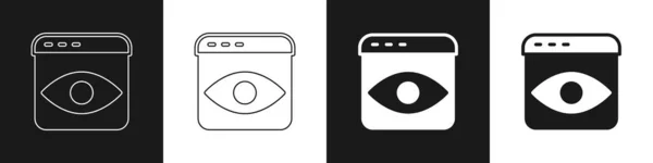 Set Personal Information Collection Icon Isolated Black White Background Collection — Stockový vektor