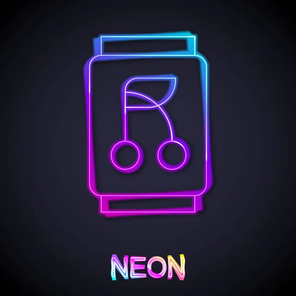 Glödande Neon Linje Soda Kan Ikonen Isolerad Svart Bakgrund Vektor — Stock vektor