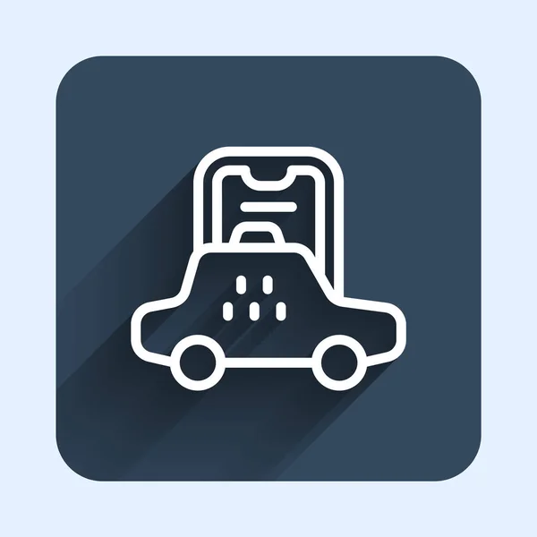 Ligne Blanche Taxi Icône Application Mobile Isolé Avec Fond Ombre — Image vectorielle