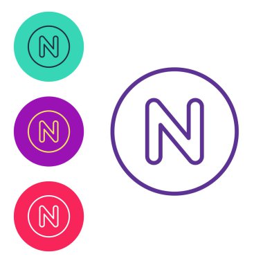 Pusula kuzey simgesini beyaz arkaplanda izole et. Rüzgâr yön bulma sembolü. Rüzgar gül işareti. Simgeleri renklendirin. Vektör