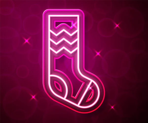 Glowing Neon Line Socks Icon Isolated Red Background Vector — Wektor stockowy
