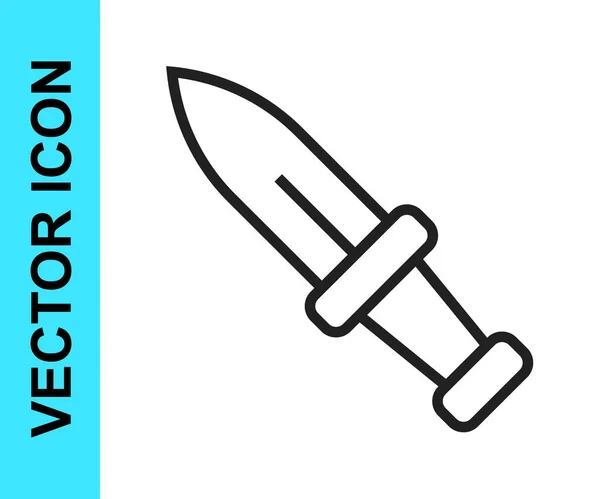 Значок Черный Кинжал Выделен Белом Фоне Значок Ножа Меч Острым — стоковый вектор