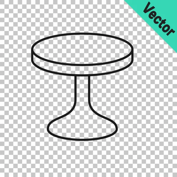 Black Line Table Icon Isolated Transparent Background Vector — Stockvektor