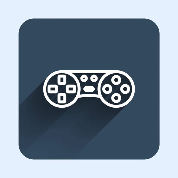 White Line Game Controller Joystick Game Console Icon Isolated Long — Stock Vector