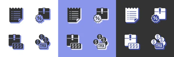 Définir Paiement Taxe Modèle Liste Souhaits Étiquette Prix Article Avec — Image vectorielle