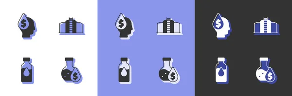 Ορισμός Πετρελαίου Σωλήνα Δοκιμής Βενζίνης Πτώση Σύμβολο Δολαρίου Και Δεξαμενή — Διανυσματικό Αρχείο
