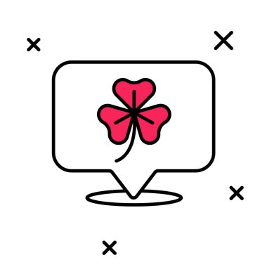 Beyaz arkaplanda izole edilmiş Clover trefolil yaprağı simgesi. Aziz Patrick gününüz kutlu olsun. Ulusal İrlanda bayramı. Vektör