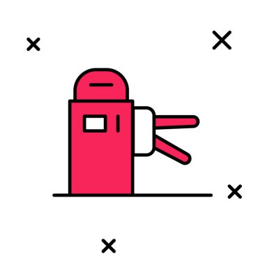 Doldurulmuş Turnstile simgesi beyaz arkaplanda izole edildi. Vektör