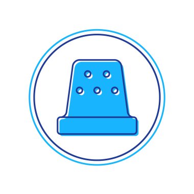 Dikiş simgesi için yüksük beyaz arkaplanda izole edildi. Vektör