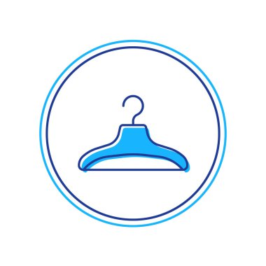 Doldurulmuş ana hatlı elbise dolabı simgesi beyaz arkaplanda izole edilmiş. Vestiyer ikonu. Kıyafet servis sembolü. Çamaşır askı tabelası. Vektör