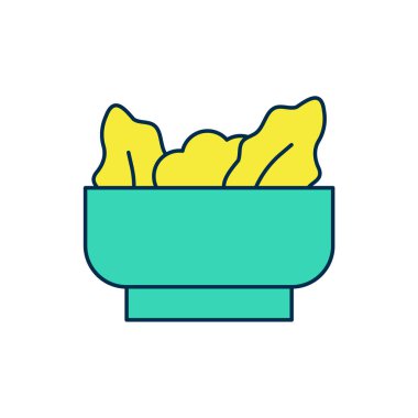 Beyaz arkaplanda izole edilmiş ana hatlı Wonton simgesi. Çin yemeği. Vektör