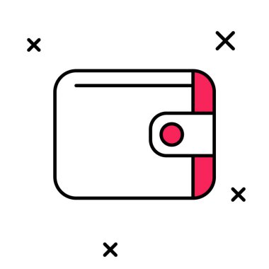 Doldurulmuş cüzdan simgesi beyaz arkaplanda izole edildi. Çanta ikonu. Nakit tasarruf sembolü. Vektör