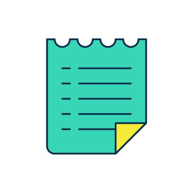 Doldurulmuş dilek listesi şablonu simgesi beyaz arkaplanda izole edildi. Vektör