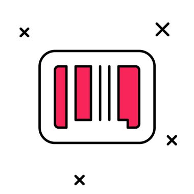 Doldurulmuş barkod simgesi beyaz arkaplanda izole edildi. Vektör