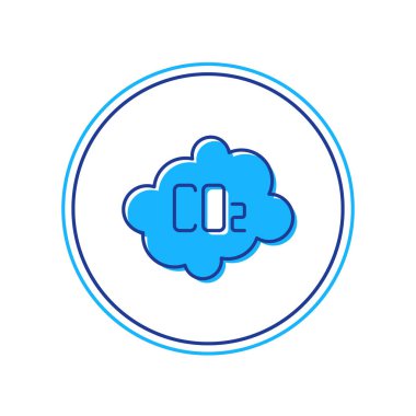 Beyaz arka planda izole edilmiş bulut simgesindeki CO2 emisyonları. Karbondioksit formülü, duman kirliliği konsepti, çevre konsepti. Vektör