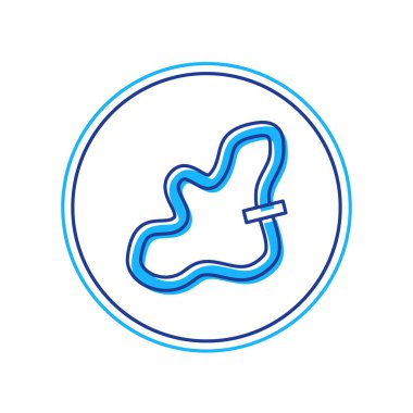 Doldurulmuş ana hat yarış pisti simgesi beyaz arkaplanda izole edildi. Vektör