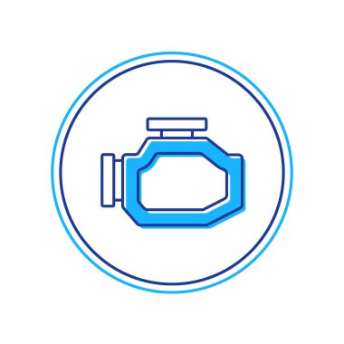 Doldurulmuş ana hatlar kontrol motoru simgesi beyaz arkaplanda izole edildi. Vektör