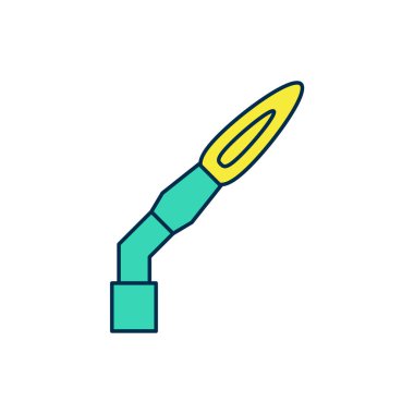 Doldurulmuş kaynak makinesi simgesi beyaz arkaplanda izole edildi. Vektör