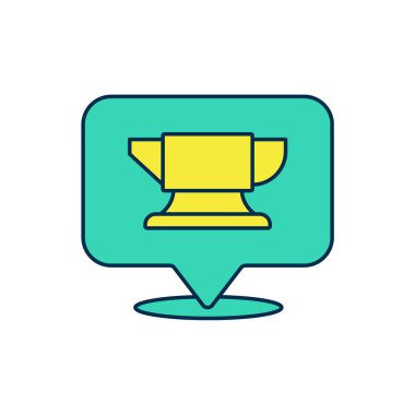 Beyaz arkaplanda izole edilmiş ana hatlı demirci örs aracı simgesi. Metal dövmesi. Kalpazanlık aleti. Vektör