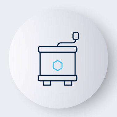 Çizgi Bal çıkarıcı simgesi beyaz arkaplanda izole edildi. Balpeteklerinden bal çıkarmak için mekanik bir cihaz. Renkli taslak konsepti. Vektör