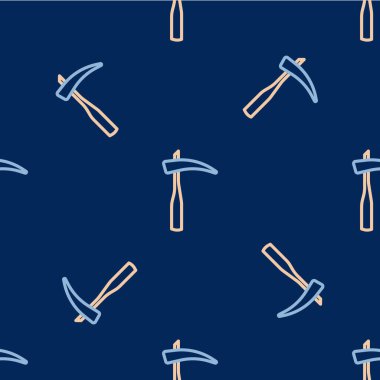 Çizgi Tırpan simgesi mavi arkaplanda izole edilmiş kusursuz desen. Mutlu Cadılar Bayramı Partisi. Vektör