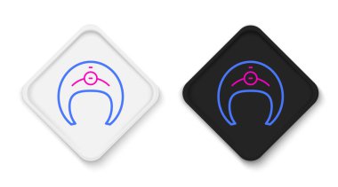 Line Fish biftek ikonu beyaz arka planda izole edilmiş. Renkli taslak konsepti. Vektör