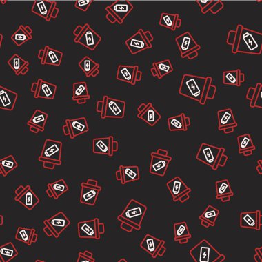 Çöp kutusu simgesi siyah arkaplanda izole edilmiş. Çöp kutusu tabelası. Sepet simgesini geri dönüştür. Ofis çöpü ikonu. Vektör