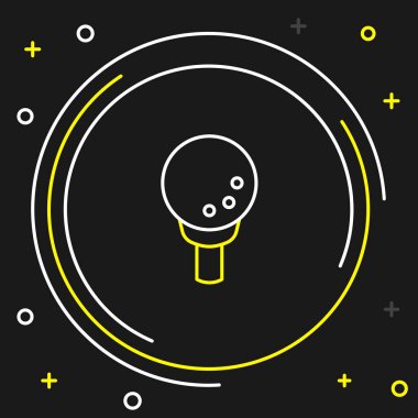 Golf topu siyah arka planda izole edilmiş. Renkli taslak konsepti. Vektör