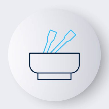 Tabaktaki Asya erişteleri ve beyaz arka planda izole edilmiş yemek çubukları. Sokak yemeği. Kore, Japon, Çin yemekleri. Renkli taslak konsepti. Vektör