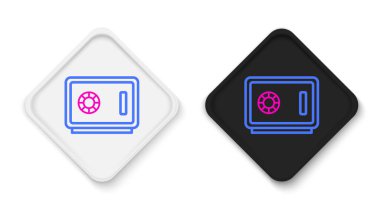 Beyaz arkaplanda güvenli satır simgesi izole edildi. Kapı, şifreli bir banka kasası. Güvenilir Veri Koruma. Renkli taslak konsepti. Vektör