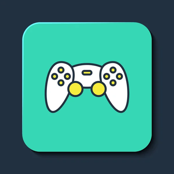 Filled Outline Game Controller Joystick Game Console Icon Isolated Blue — 图库矢量图片