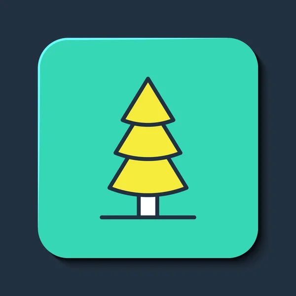 Vyplněný Obrys Ikony Vánoční Stromeček Izolované Modrém Pozadí Veselé Vánoce — Stockový vektor