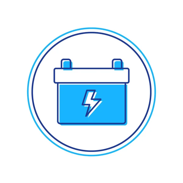 Filled Outline Car Battery Icon Isolated White Background Accumulator Battery — 图库矢量图片