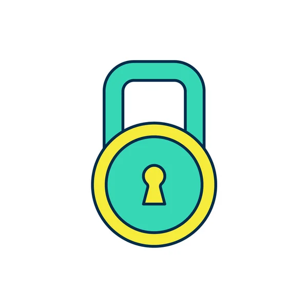 Filled Outline Lock Icon Isolated White Background Padlock Sign Security — Stock Vector