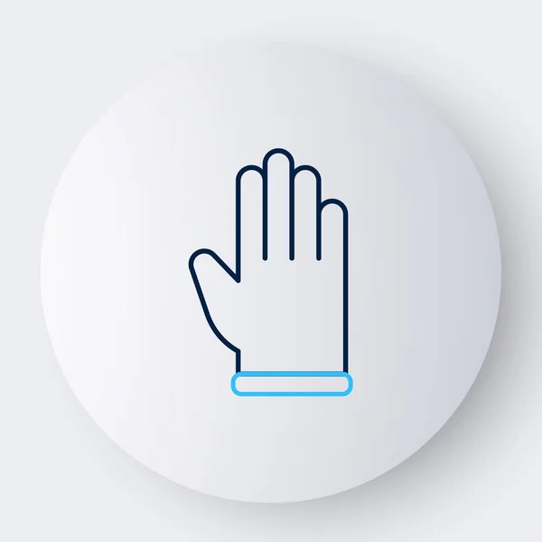 Line Rubber Handschoenen Pictogram Geïsoleerd Witte Achtergrond Latex Handbescherming Symbool — Stockvector