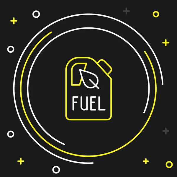 Line Bio Fuel Canister Icon Isolated Black Background Eco Bio — Vetor de Stock