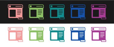 Tarayıcı pencere simgesini siyah ve beyaz arkaplanda izole et. Vektör