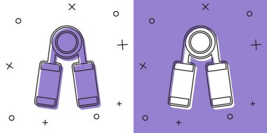 Set Sport expander icon isolated on white and purple background. Sport equipment.  Vector